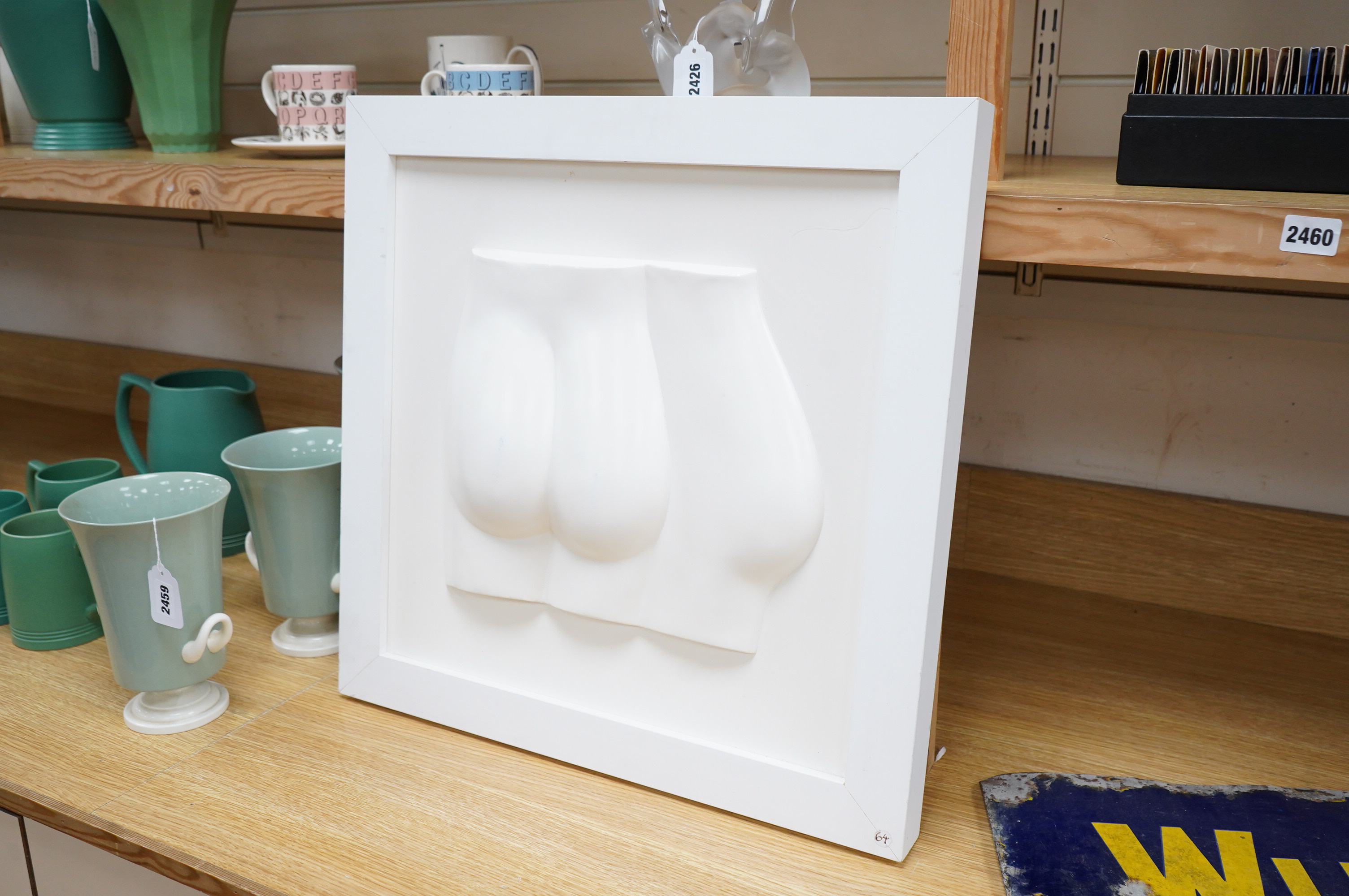Tony Yates,’From the Three Graces, Daughters of Zeus’, sculpture, framed, inscribed and initialled verso, overall 53 x 53cm